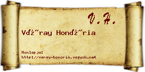 Váray Honória névjegykártya